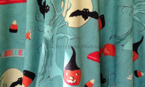 Halloween fabric printed on chenille