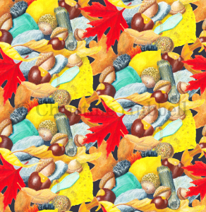 bright fall medley fabric design